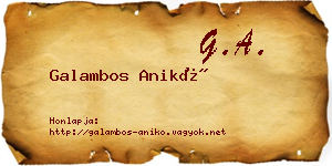 Galambos Anikó névjegykártya